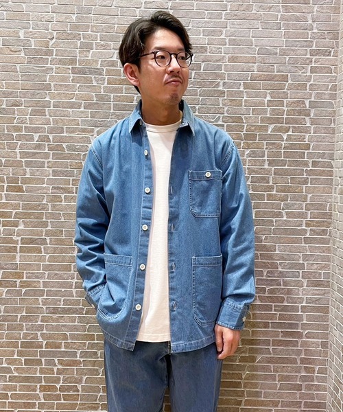 Grand PARK（グランドパーク）の「ライトデニムシャツカバーオール（シャツ/ブラウス・メンズ・ネイビー/アイボリー/ブルー・MEDIUM/LARGE/X-LARGE）」の20枚目の写真