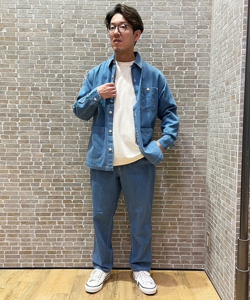 Grand PARK（グランドパーク）の「ライトデニムシャツカバーオール（シャツ/ブラウス・メンズ・ネイビー/アイボリー/ブルー・MEDIUM/LARGE/X-LARGE）」の21枚目の写真