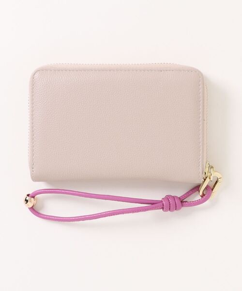 「BEAURE」ビュレ ピンクベージュ カウレザー 財布 ハンドストラップ BEAURE/ビュレ】カウレザー ハンドストラップ付きバイカラー