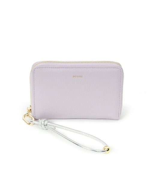 Beau're(ヴュレ)の「BEAURE ヴュレ カウレザー ハンドストラップ付き バイカラー ラウンド ミニウォレット(財布・レディース・グレイッシュベージュ/ピンクベージュ/シルバー/ブラック/ゴールド/アイボリー/ペールイエロー/ブルー/ライラック・FREE)」の19枚目の写真