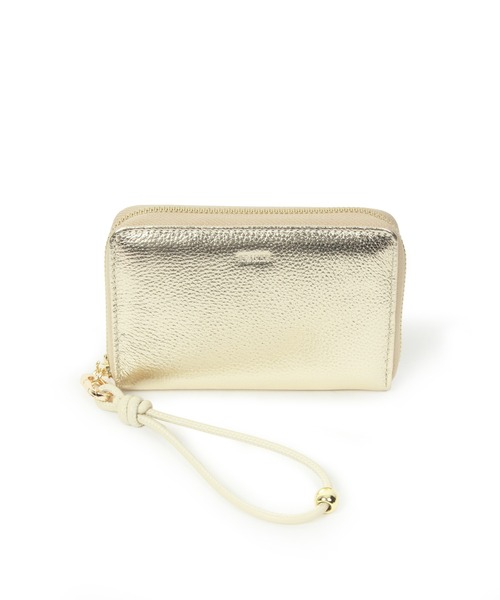 Beau're(ヴュレ)の「BEAURE ヴュレ カウレザー ハンドストラップ付き バイカラー ラウンド ミニウォレット(財布・レディース・グレイッシュベージュ/ピンクベージュ/シルバー/ブラック/ゴールド/アイボリー/ペールイエロー/ブルー/ライラック・FREE)」の22枚目の写真