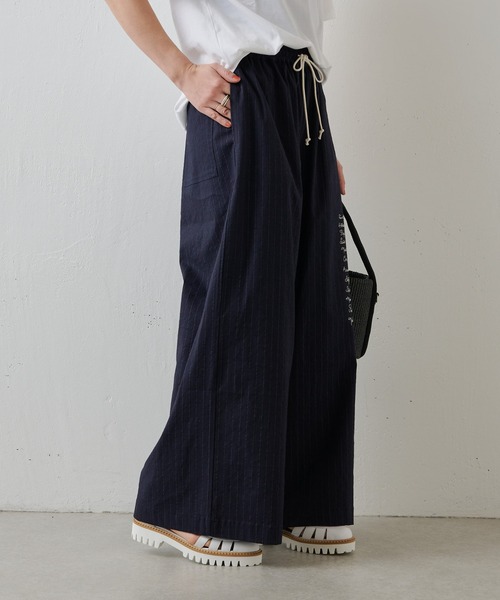 BEARDSLEY（ビアズリー）の「メトロ刺繍パンツ（チノパンツ・レディース・ベージュ/ネイビー・FREE）」の6枚目の写真