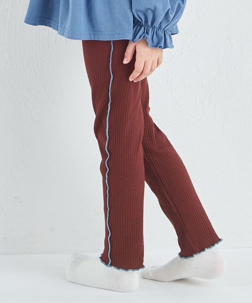 pairmanon（ペアマノン）の「【リブコットン100】配色メロー 10分丈 リブレギンス（その他パンツ・キッズ・ブルー系その他/パープル/ホワイト系その他/ピンク/テラコッタ/アイボリー/ライトベージュ/ライトイエロー/ブルー/ブルー系その他3/ピンク系その他/ブラック系その他2/ブラック系その他/ホワイト系その他2/レッド系その他/パープル系その他2/ホワイト系その他3/ベージュ/ホワイト系その他4/ブラック系その他3/ベージュ系その他/ブラウン/グリーン系その他/ピンク系その他2/ホワイト/ブラック/スモークピンク/ブラウン系その他/ブルー系その他4/チャコールグレー/オフホワイト/ブラック系その他4/ベージュ系その他2/レッド系その他2・100/110/120/130/140/150/90）」の14枚目の写真