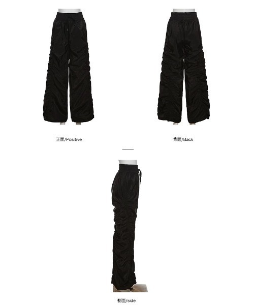 .KOM（ドットコム）の「A'GEM/9 × .kom 『.KOM/ドットケーオーエム』 シャーリングワイドパンツ（その他パンツ・レディース・ホワイト/ブラック・S）」の8枚目の写真