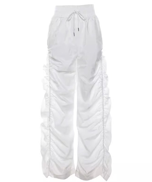 .KOM（ドットコム）の「A'GEM/9 × .kom 『.KOM/ドットケーオーエム』 シャーリングワイドパンツ（その他パンツ・レディース・ホワイト/ブラック・S）」の6枚目の写真