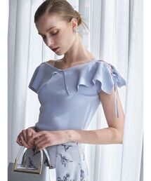 MERCURYDUO | ラッフルサイドレースアップスリーブニット(ニット/セーター)