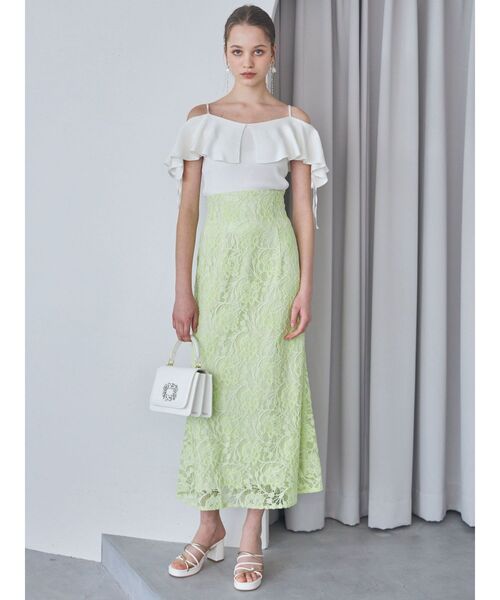 MERCURYDUO（マーキュリーデュオ）の「ラッフルサイドレースアップスリーブニット（ニット/セーター・レディース・ライトブルー/ブラック/オフホワイト/ベビーピンク・FREE）」の11枚目の写真