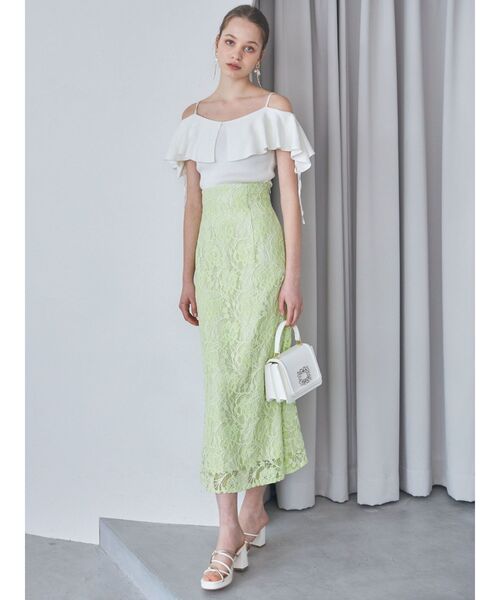 MERCURYDUO（マーキュリーデュオ）の「ラッフルサイドレースアップスリーブニット（ニット/セーター・レディース・ライトブルー/ブラック/オフホワイト/ベビーピンク・FREE）」の13枚目の写真