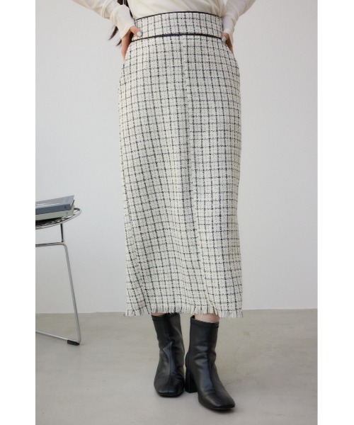AZUL by moussy（アズールバイマウジー）の「ツイードタイトスカート（スカート・レディース・ブラック系その他/ホワイト系その他・SMALL/MEDIUM）」の2枚目の写真
