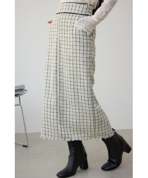 AZUL by moussy（アズールバイマウジー）の「ツイードタイトスカート（スカート・レディース・ブラック系その他/ホワイト系その他・SMALL/MEDIUM）」の3枚目の写真