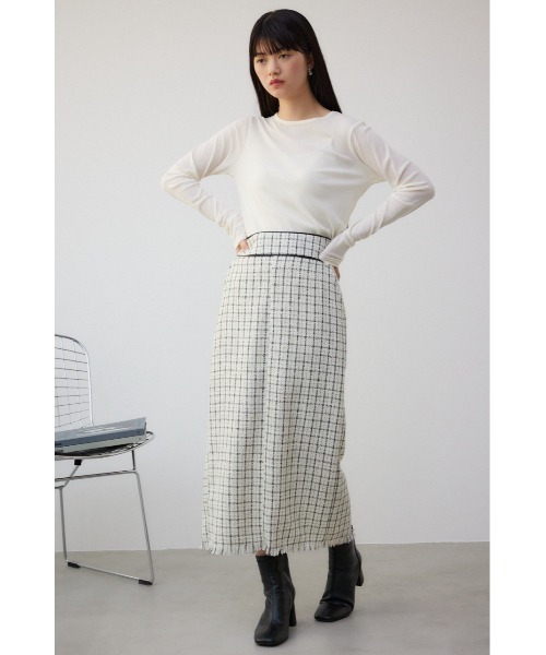 AZUL by moussy（アズールバイマウジー）の「ツイードタイトスカート（スカート・レディース・ブラック系その他/ホワイト系その他・SMALL/MEDIUM）」の4枚目の写真