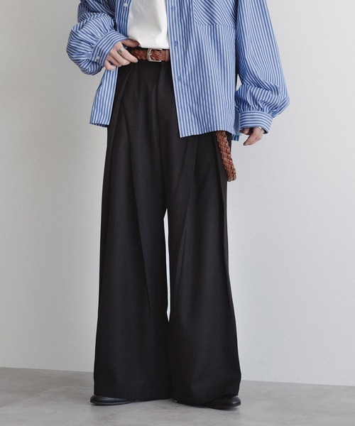 epnok(エプノック)の「センタータックスラックス(スラックス・メンズ・チャコールグレー/ブラック・SMALL/MEDIUM/LARGE)」の2枚目の写真