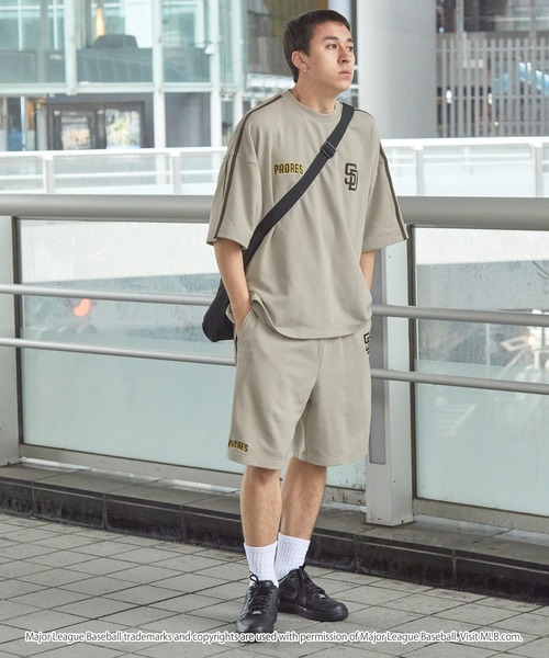 【L】BASEBALL SHIRT SWEAT SHORTS セットアップ MLB/メジャーリーグベースボール 別注 セットアップ ワッペン