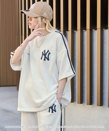 MLB（メジャーリーグベースボール）の「MLB メジャーリーグベースボール 別注 セットアップ ワッペン刺繍  サイドライン ビッグシルエット半袖プルオーバースウェット&ショートパンツ（セットアップ）」