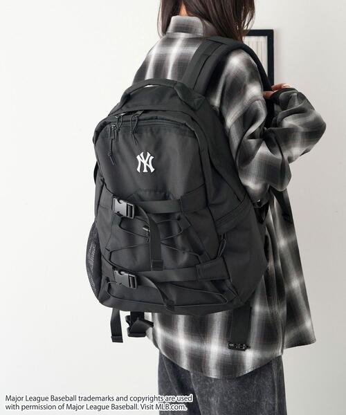 MLB（メジャーリーグベースボール）の「WEGO/MLBコードデザインデイパック（バックパック/リュック・メンズ・ブラック/ベージュ・FREE）」の4枚目の写真