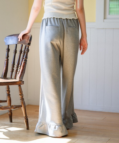 idem(イデム)の「side line jersey frill pants/サイドラインフリルパンツ(スウェットパンツ・レディース・ネイビー/グレー・FREE/SMALL)」の7枚目の写真