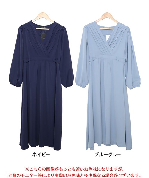 GOLDJAPAN(ゴールドジャパン)の「パワーショルダーカシュクールワンピース【大きいサイズ対応】(ワンピース・レディース・ネイビー/ブルーグレー・5L/4L/3L/LL)」の18枚目の写真
