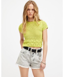 ALLSAINTS | BRIAR CROCHET KNITTED SLIM FIT TOP | BRIAR クロシェ ニット スリム フィット トップ(ニット/セーター)