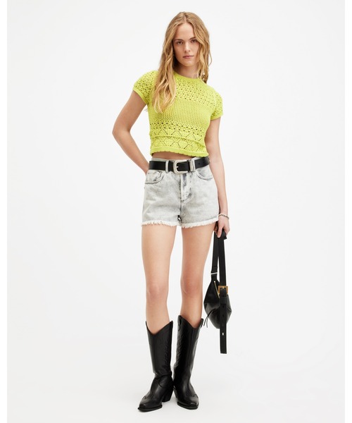 ALLSAINTS(オールセインツ)の「BRIAR CROCHET KNITTED SLIM FIT TOP | BRIAR クロシェ ニット スリム フィット トップ(ニット/セーター・レディース・グリーン系その他・M/L/XS/S)」の8枚目の写真