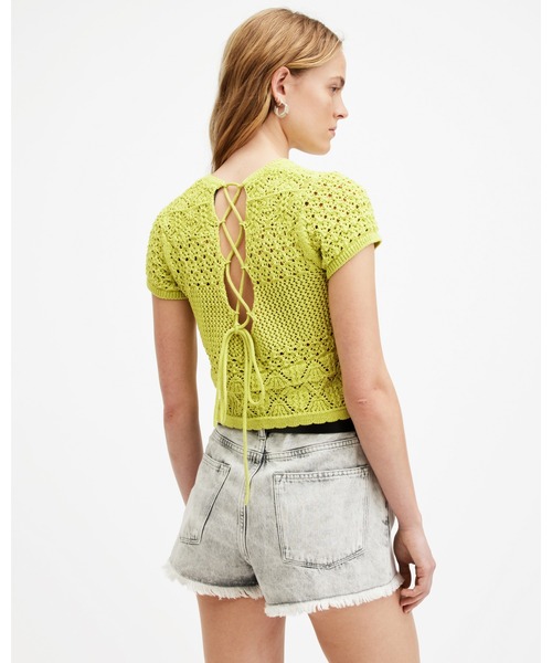 ALLSAINTS(オールセインツ)の「BRIAR CROCHET KNITTED SLIM FIT TOP | BRIAR クロシェ ニット スリム フィット トップ(ニット/セーター・レディース・グリーン系その他・M/L/XS/S)」の10枚目の写真