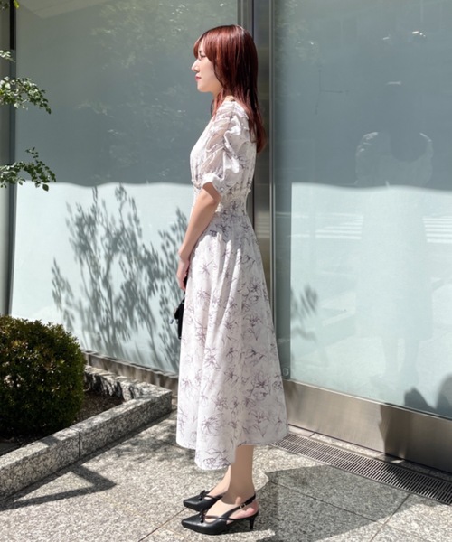 NOMAE（ノーマエ）の「ギャザースリーブ花柄ワンピース（ワンピース