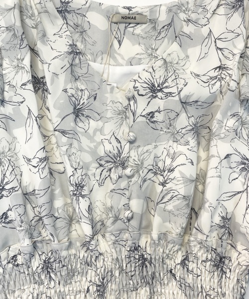 NOMAE（ノーマエ）の「ギャザースリーブ花柄ワンピース（ワンピース・レディース・パープル/ブラック系その他/ブルー系その他・FREE）」の19枚目の写真