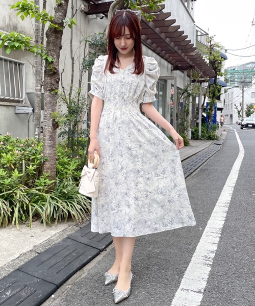 NOMAE（ノーマエ）の「ギャザースリーブ花柄ワンピース（ワンピース