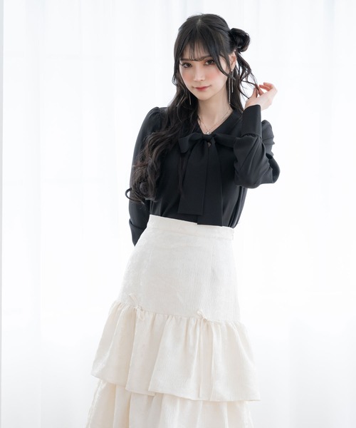 DearMyLoveMillor(ディアマイラブミラー)の「リュバンジャガードスカート(スカート・レディース・ホワイト/ブラック・3L/LL/LARGE/MEDIUM/SMALL)」の6枚目の写真