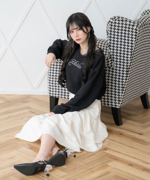 DearMyLoveMillor(ディアマイラブミラー)の「リュバンジャガードスカート(スカート・レディース・ホワイト/ブラック・3L/LL/LARGE/MEDIUM/SMALL)」の9枚目の写真