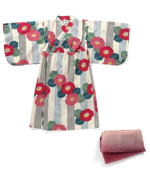 BREEZE（ブリーズ）の「【すっぽり着られる】総柄GIRLS浴衣_帯セット（浴衣・キッズ・ピンク/レッド・100/110/120/130/140）」の20枚目の写真