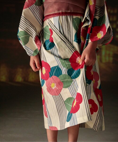 BREEZE（ブリーズ）の「【すっぽり着られる】総柄GIRLS浴衣_帯セット