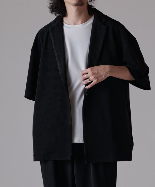 Lui's（ルイス）の「コードピケ ハーフスリーブジャケット（テーラードジャケット・メンズ・ライトグレー/ブラック・S/M）」の20枚目の写真