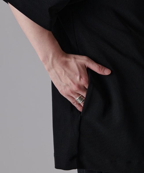 Lui's（ルイス）の「コードピケ ハーフスリーブジャケット（テーラードジャケット・メンズ・ライトグレー/ブラック・S/M）」の19枚目の写真