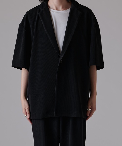 Lui's（ルイス）の「コードピケ ハーフスリーブジャケット（テーラードジャケット・メンズ・ライトグレー/ブラック・S/M）」の15枚目の写真