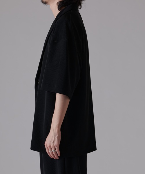 Lui's（ルイス）の「コードピケ ハーフスリーブジャケット（テーラードジャケット・メンズ・ライトグレー/ブラック・S/M）」の16枚目の写真