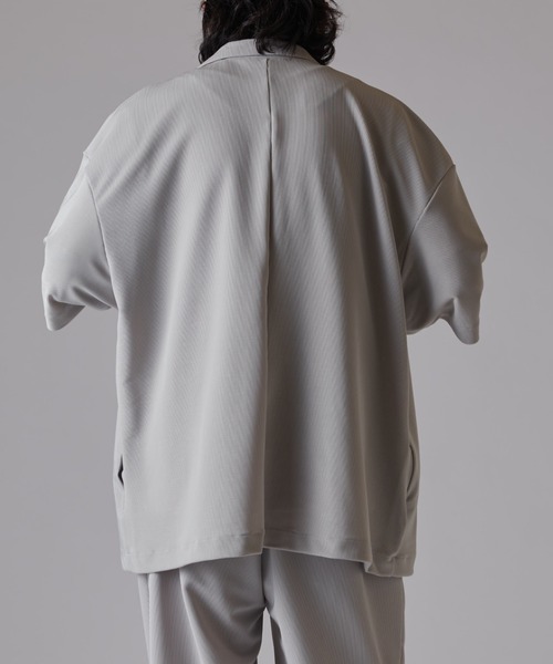 Lui's（ルイス）の「コードピケ ハーフスリーブジャケット（テーラードジャケット・メンズ・ライトグレー/ブラック・S/M）」の11枚目の写真