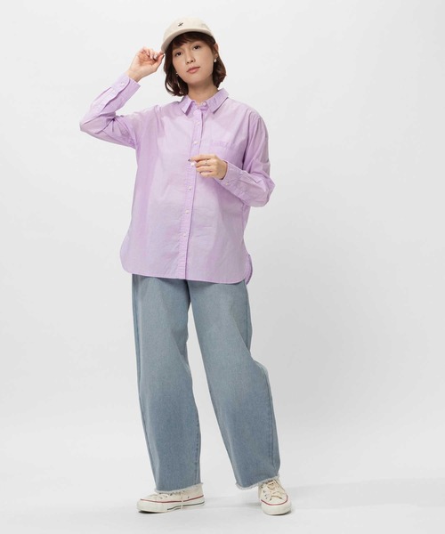 BACK NUMBER（バックナンバー）の「BACK NUMBER(バックナンバー)ライトポプリン長袖カラーシャツ（シャツ/ブラウス・レディース・イエロー/オレンジ/ライラック/グリーン・M/L/S/XL）」の14枚目の写真