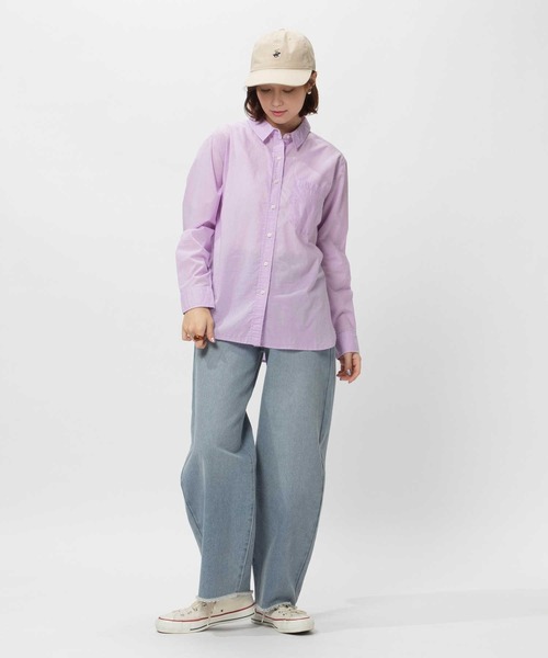 BACK NUMBER（バックナンバー）の「BACK NUMBER(バックナンバー)ライトポプリン長袖カラーシャツ（シャツ/ブラウス・レディース・イエロー/オレンジ/ライラック/グリーン・M/L/S/XL）」の15枚目の写真