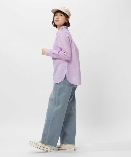 BACK NUMBER（バックナンバー）の「BACK NUMBER(バックナンバー)ライトポプリン長袖カラーシャツ（シャツ/ブラウス・レディース・イエロー/オレンジ/ライラック/グリーン・M/L/S/XL）」の16枚目の写真