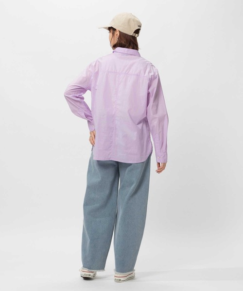 BACK NUMBER（バックナンバー）の「BACK NUMBER(バックナンバー)ライトポプリン長袖カラーシャツ（シャツ/ブラウス・レディース・イエロー/オレンジ/ライラック/グリーン・M/L/S/XL）」の17枚目の写真