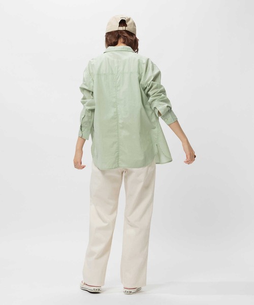 BACK NUMBER（バックナンバー）の「BACK NUMBER(バックナンバー)ライトポプリン長袖カラーシャツ（シャツ/ブラウス・レディース・イエロー/オレンジ/ライラック/グリーン・M/L/S/XL）」の13枚目の写真