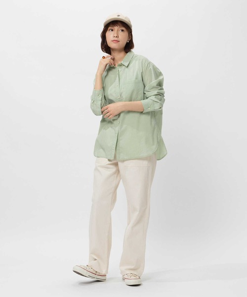 BACK NUMBER（バックナンバー）の「BACK NUMBER(バックナンバー)ライトポプリン長袖カラーシャツ（シャツ/ブラウス・レディース・イエロー/オレンジ/ライラック/グリーン・M/L/S/XL）」の10枚目の写真