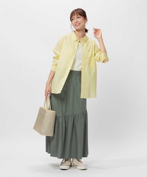 BACK NUMBER（バックナンバー）の「BACK NUMBER(バックナンバー)ライトポプリン長袖カラーシャツ（シャツ/ブラウス・レディース・イエロー/オレンジ/ライラック/グリーン・M/L/S/XL）」の19枚目の写真
