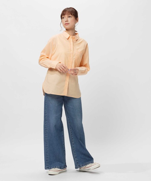 BACK NUMBER（バックナンバー）の「BACK NUMBER(バックナンバー)ライトポプリン長袖カラーシャツ（シャツ/ブラウス・レディース・イエロー/オレンジ/ライラック/グリーン・M/L/S/XL）」の22枚目の写真