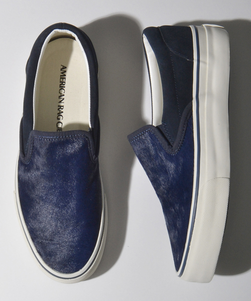 AMERICAN RAG CIE（アメリカンラグシー）の「AMERICAN RAG CIE ハラコスリッポン（スニーカー・メンズ・ブラック/ネイビー/ホワイト・10/9/8/7）」の3枚目の写真