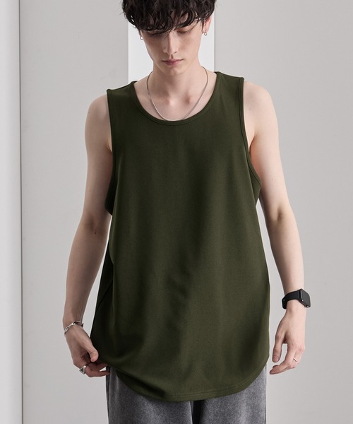 MONO-MART(モノマート)の「クールドライアムンゼン ラウンドヘムルーズタンクトップ(タンクトップ・メンズ・ホワイト/ライトグレー/ブラック/オリーブ系/ワイン/チャコールグレー/グレイッシュブルー・S/M/L)」の5枚目の写真