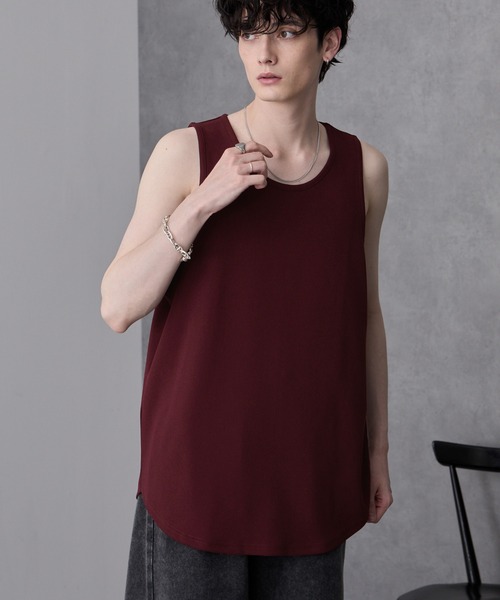 MONO-MART(モノマート)の「クールドライアムンゼン ラウンドヘムルーズタンクトップ(タンクトップ・メンズ・ホワイト/ライトグレー/ブラック/オリーブ系/ワイン/チャコールグレー/グレイッシュブルー・S/M/L)」の7枚目の写真