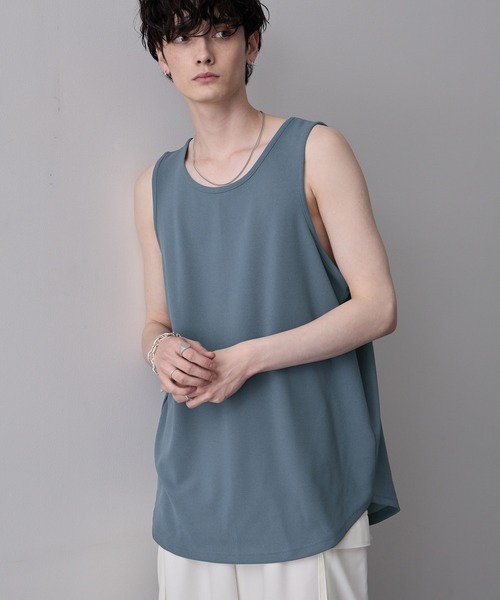 MONO-MART(モノマート)の「クールドライアムンゼン ラウンドヘムルーズタンクトップ(タンクトップ・メンズ・ホワイト/ライトグレー/ブラック/オリーブ系/ワイン/チャコールグレー/グレイッシュブルー・S/M/L)」の6枚目の写真