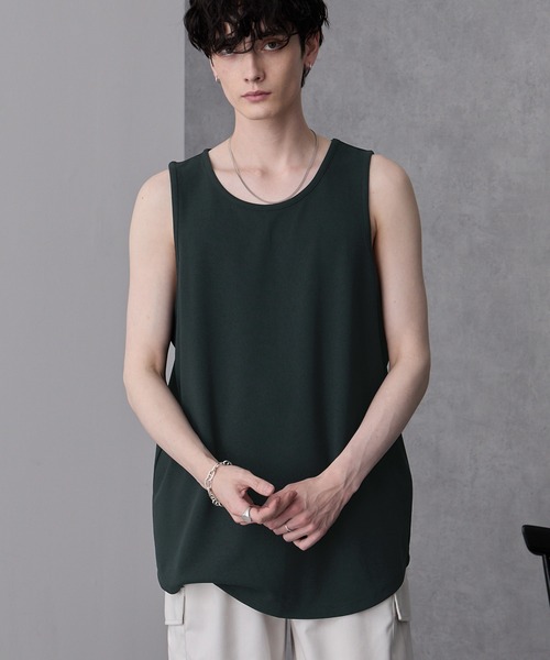 MONO-MART(モノマート)の「クールドライアムンゼン ラウンドヘムルーズタンクトップ(タンクトップ・メンズ・ホワイト/ライトグレー/ブラック/オリーブ系/ワイン/チャコールグレー/グレイッシュブルー・S/M/L)」の3枚目の写真