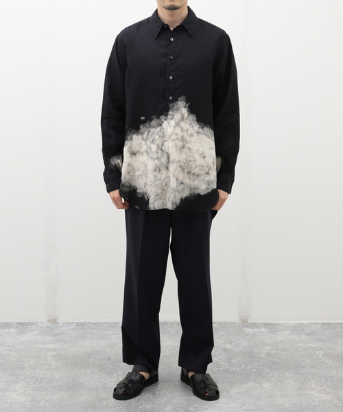 セール】MARKAWARE (マーカウェア) W COLLAR SHIRT LONG CLOUDY BL